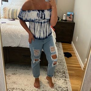 Tie-Dye off the shoulder top
